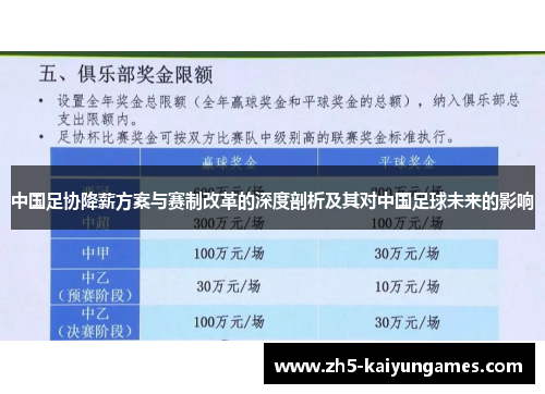 中国足协降薪方案与赛制改革的深度剖析及其对中国足球未来的影响 中国足协降薪方案与赛制改革的深度剖析及其对中国足球未来的影响